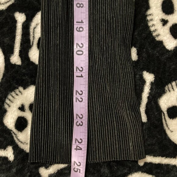 CYRUS Black ribbed button-front shirt corporate goth blouse MEDIUM LARGE XL top - Picture 10 of 14